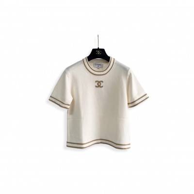 CHANEL CREW NECK KNITTED SHORT SLEEVE 